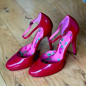 Betsey Johnson Dax II Red Patent size 7 - WORN ONCE!
